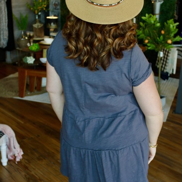 Handle Your Business Plus Size Tunic Top-Ash Blue - Picture 2 of 2